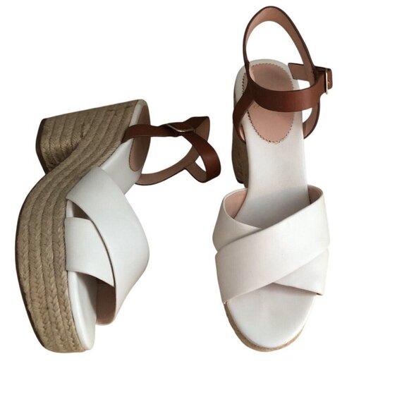 J. Crew Leather Platform Espadrille Sandals - Coquette - Picture 2 of 11